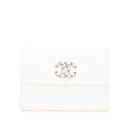 Chanel CHANEL19 Matelassé Lambskin Trifold Wallet