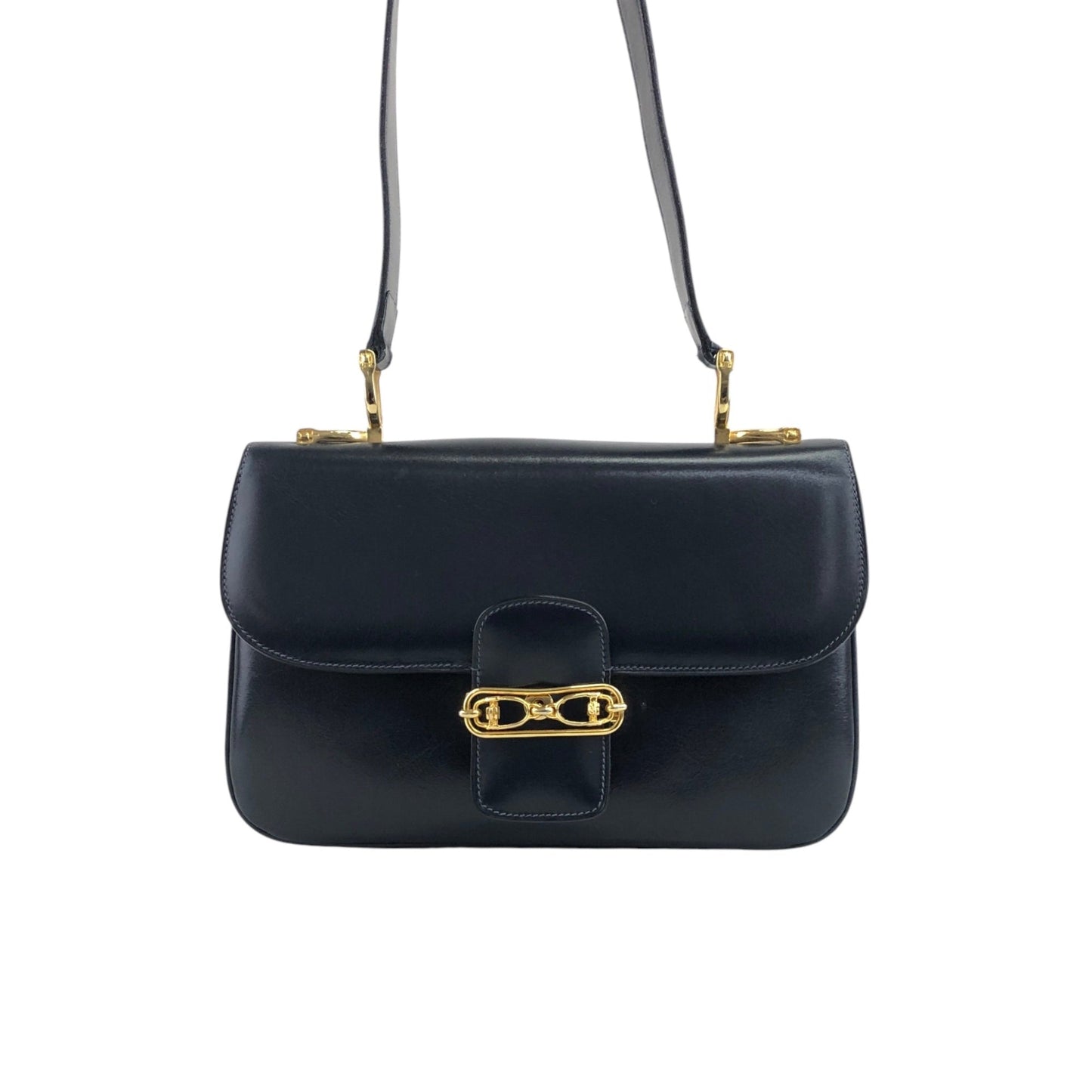 CELINE Horse Bit Shoulder bag Dark Navy Vintage k2egpz