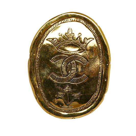 Chanel Gold Plated Crown Coco Mark Brooch