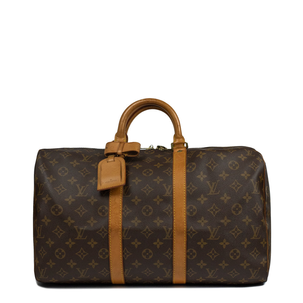 Sac Keepall 45 Vintage en toile monogramme marron