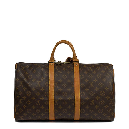 Sac Keepall 45 Vintage en toile monogramme marron