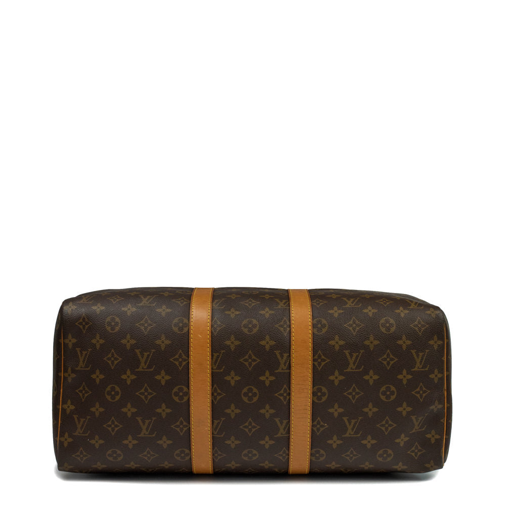 Sac Keepall 45 Vintage en toile monogramme marron