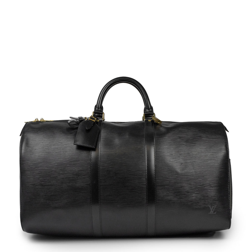 Sac Keepall 50 Vintage en cuir épi noir