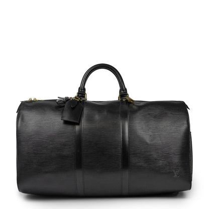 Sac Keepall 50 Vintage en cuir épi noir
