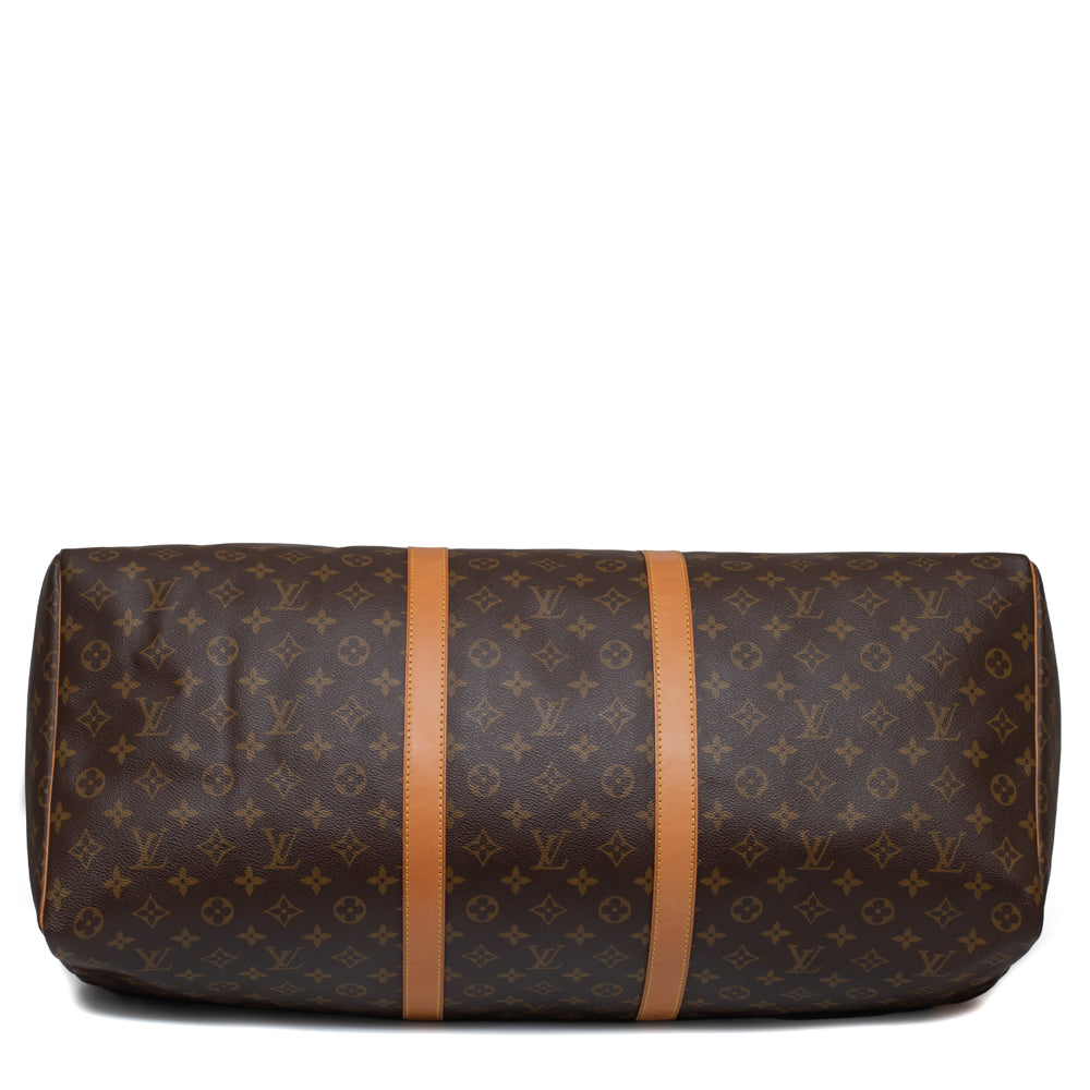 Sac Keepall 55 en toile monogramme marron