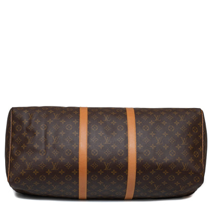 Sac Keepall 55 en toile monogramme marron