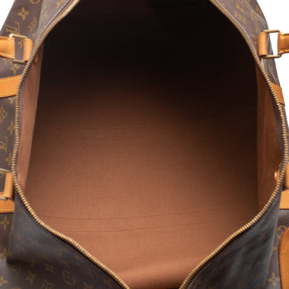 Sac Keepall 55 en toile monogramme marron