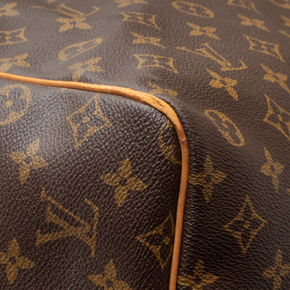 Sac Keepall 55 en toile monogramme marron