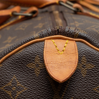 Sac Keepall 55 en toile monogramme marron