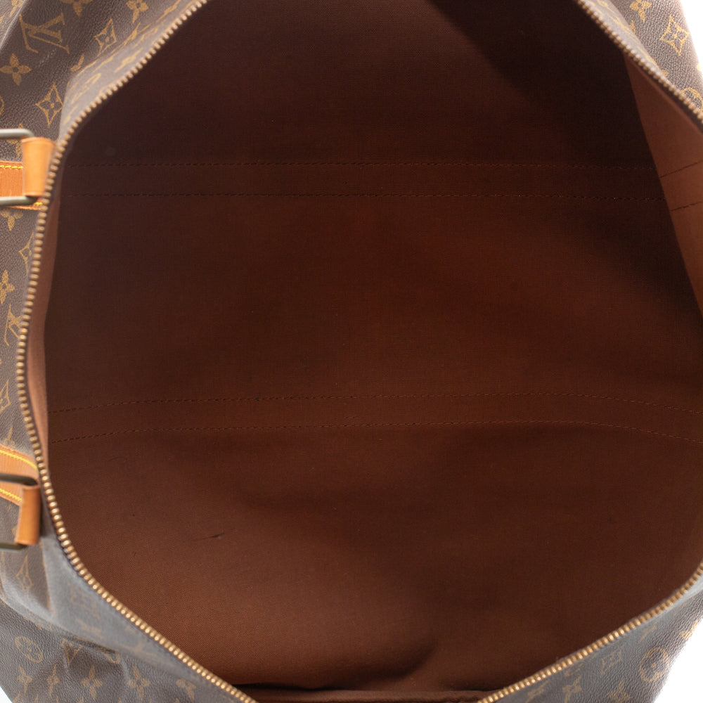 Sac Keepall 55 en toile monogramme marron