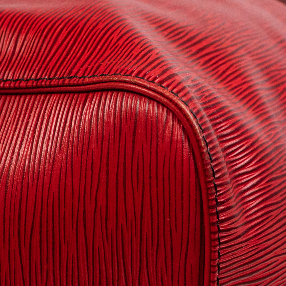 Sac Keepall 50 Vintage en cuir rouge