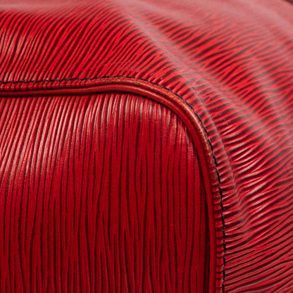 Sac Keepall 50 Vintage en cuir rouge