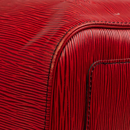 Sac Keepall 50 Vintage en cuir rouge