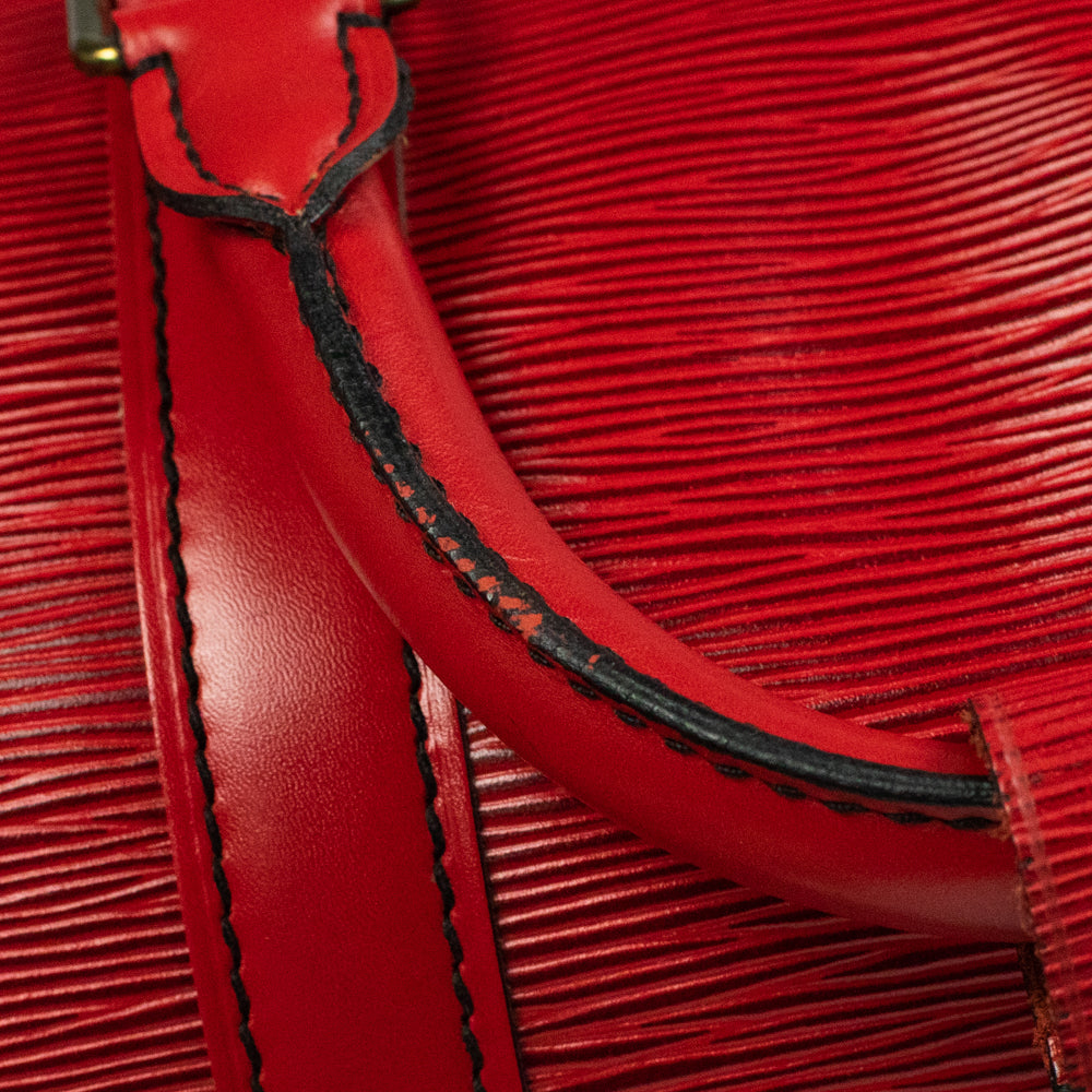 Sac Keepall 50 Vintage en cuir rouge