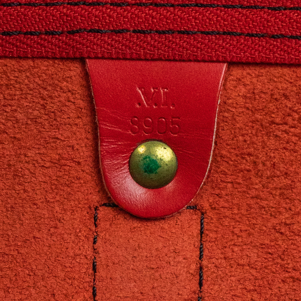 Sac Keepall 50 Vintage en cuir rouge