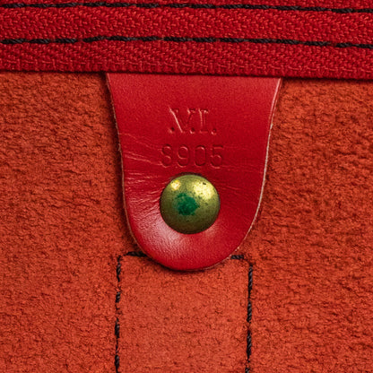 Sac Keepall 50 Vintage en cuir rouge