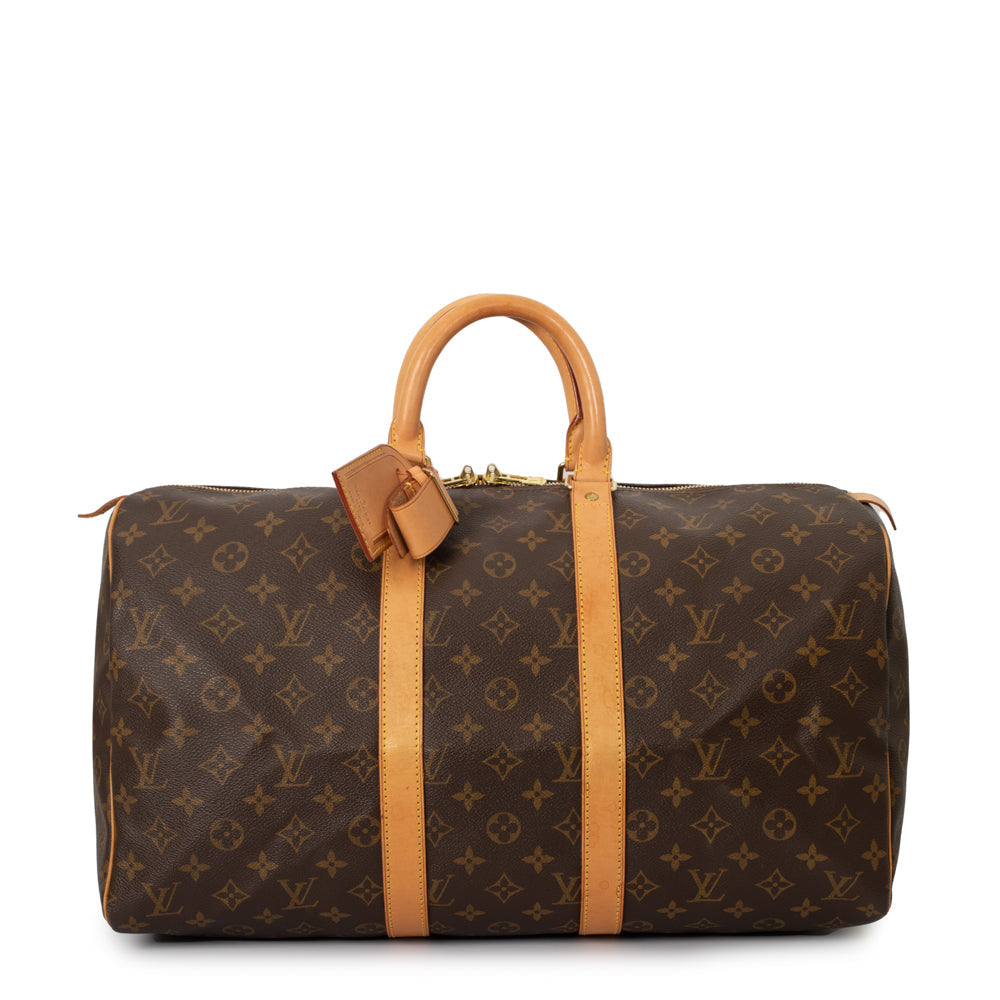 Sac Keepall 45 Vintage en toile monogramme marron