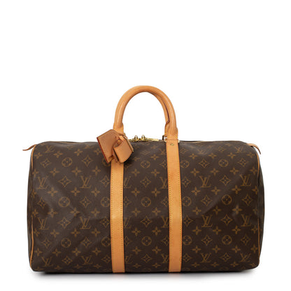 Sac Keepall 45 Vintage en toile monogramme marron