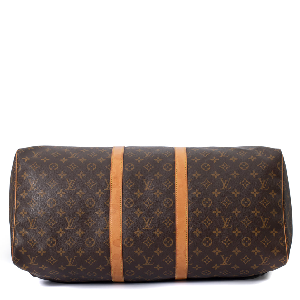Sac Keepall 55 Vintage en toile monogramme marron