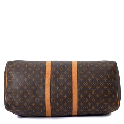 Sac Keepall 55 Vintage en toile monogramme marron
