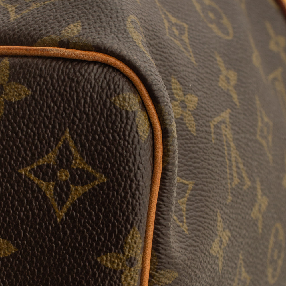 Sac Keepall 50 Vintage en toile monogramme marron