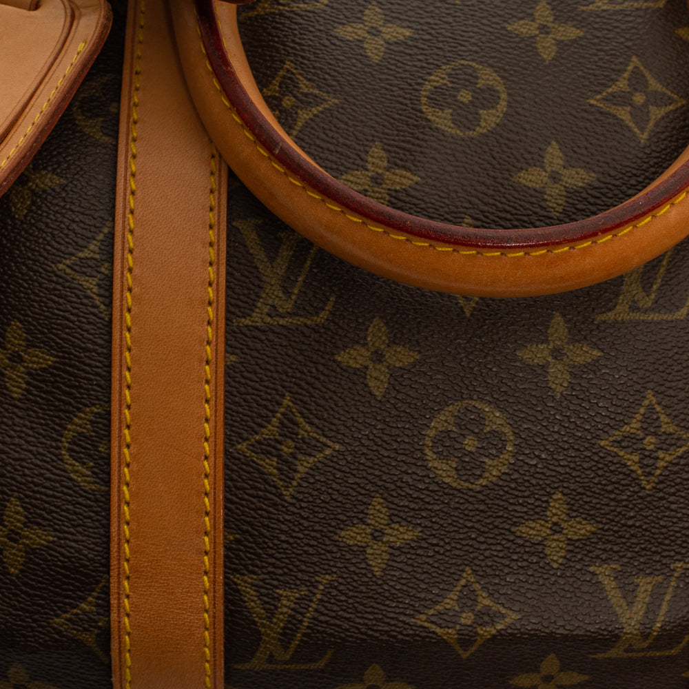 Sac Keepall 50 Vintage en toile monogramme marron