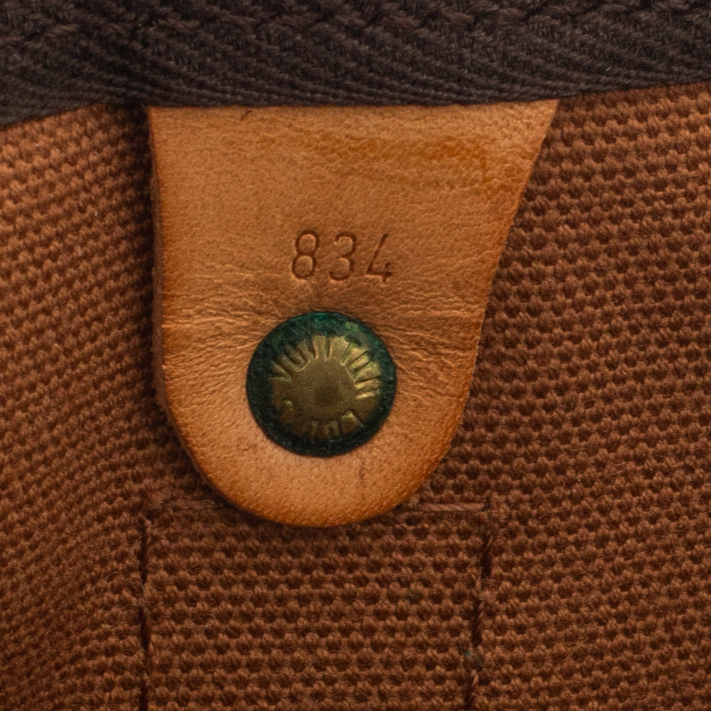 Sac Keepall 50 Vintage en toile monogramme marron