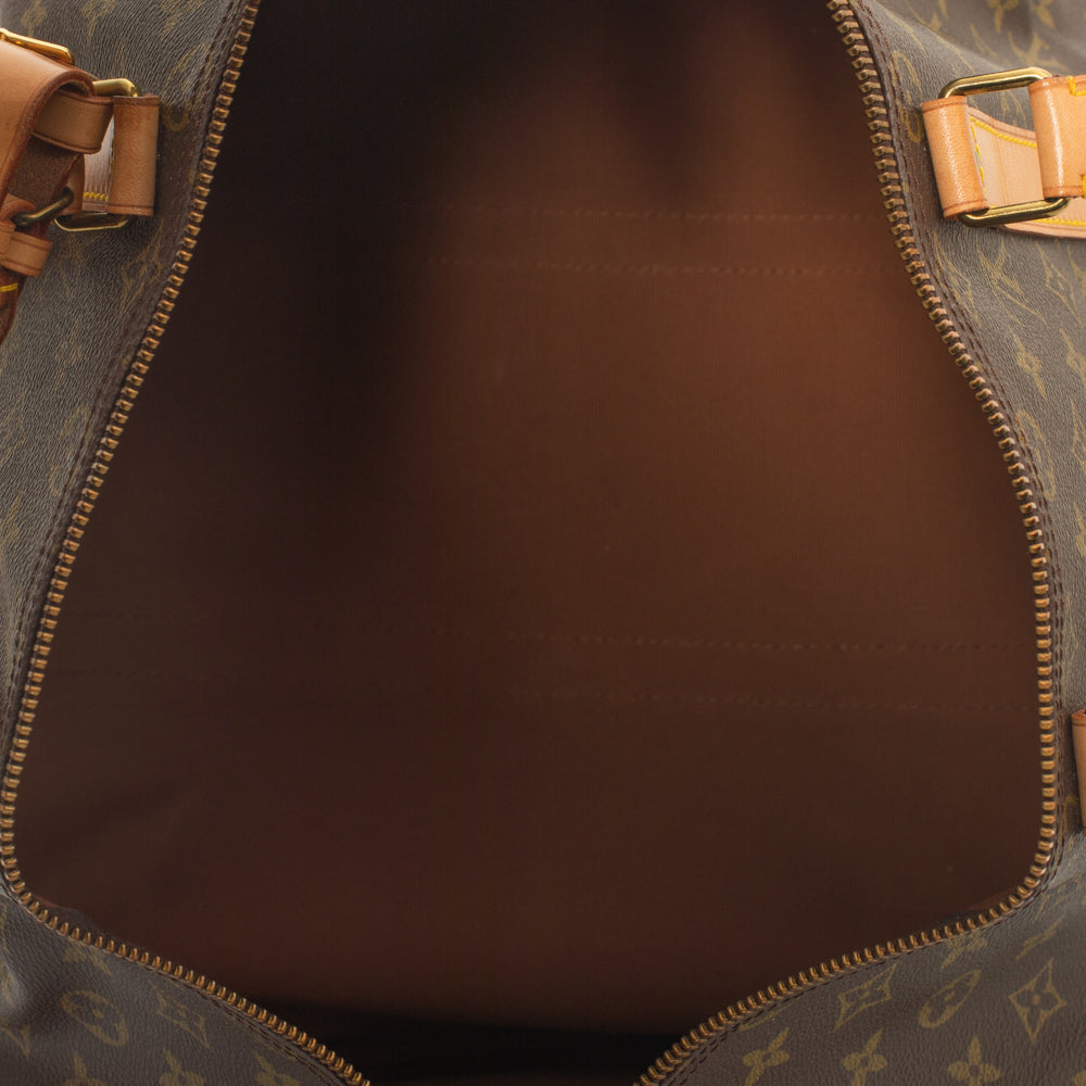 Sac Keepall 50 Vintage en toile monogramme marron