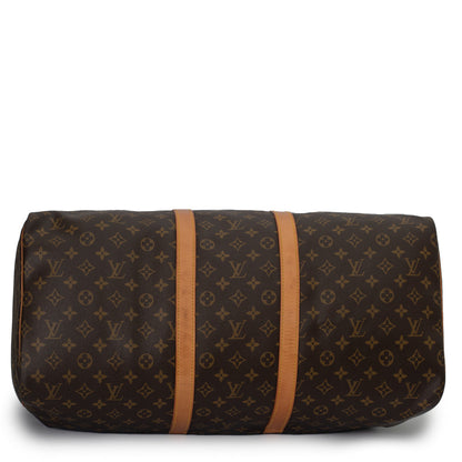 Sac Keepall 55 Vintage en toile monogramme marron