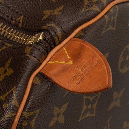 Sac Keepall 55 Vintage en toile monogramme marron