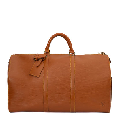 Sac Keepall 50 Vintage en cuir épi marron