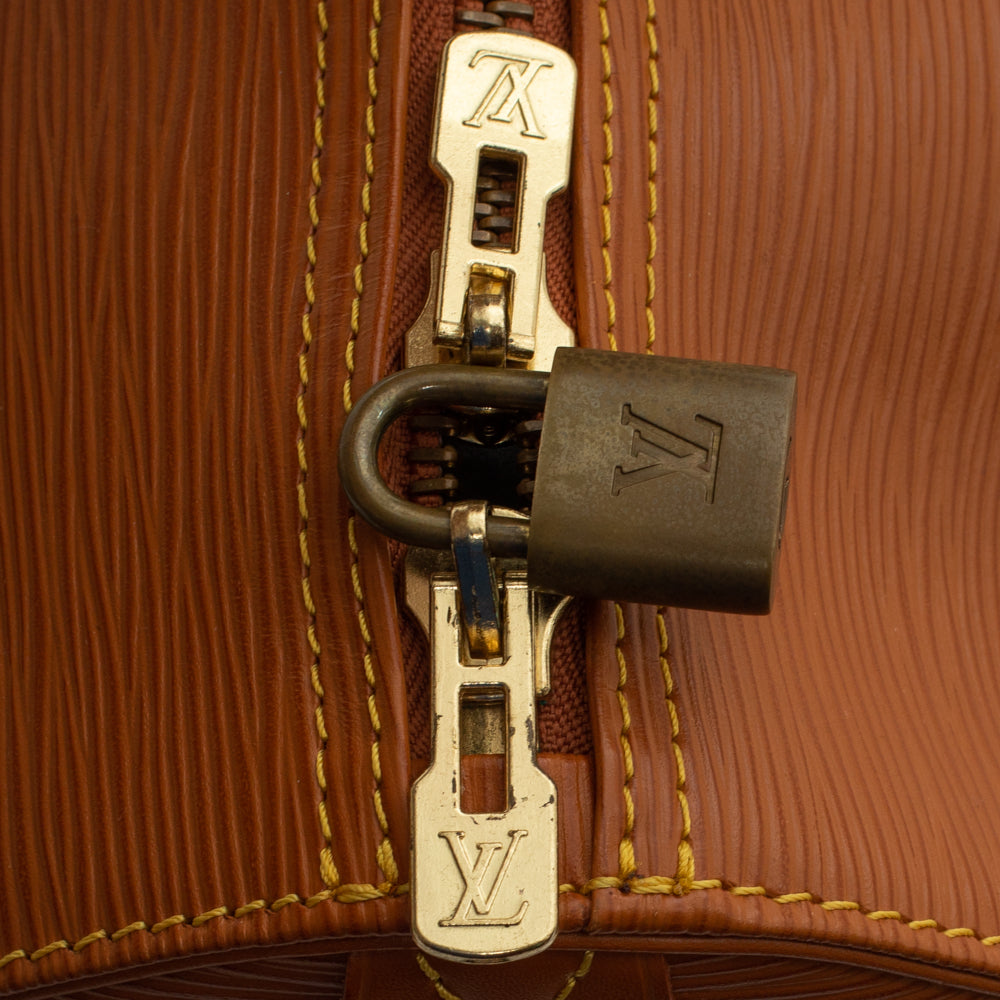 Sac Keepall 50 Vintage en cuir épi marron