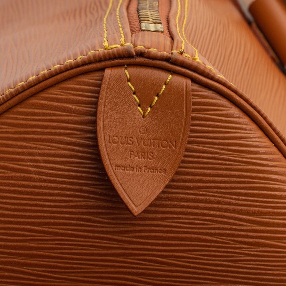 Sac Keepall 50 Vintage en cuir épi marron