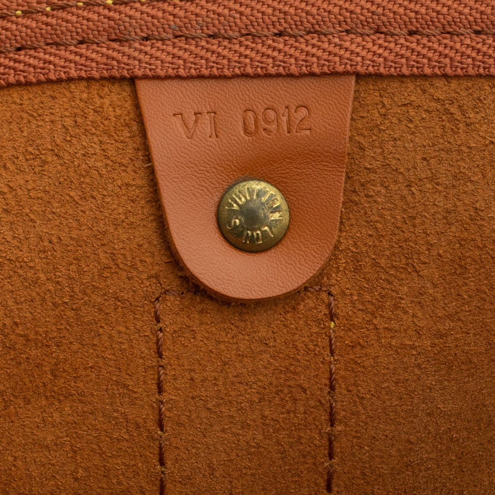 Sac Keepall 50 Vintage en cuir épi marron
