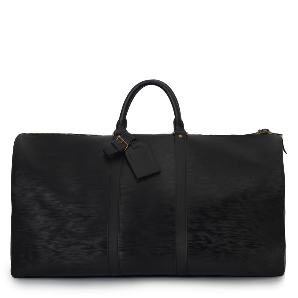 Sac Keepall 55 Vintage en cuir épi noir