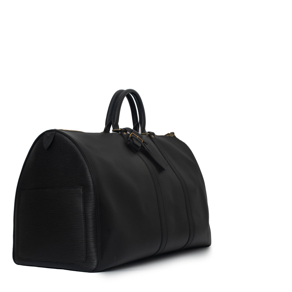 Sac Keepall 55 Vintage en cuir épi noir