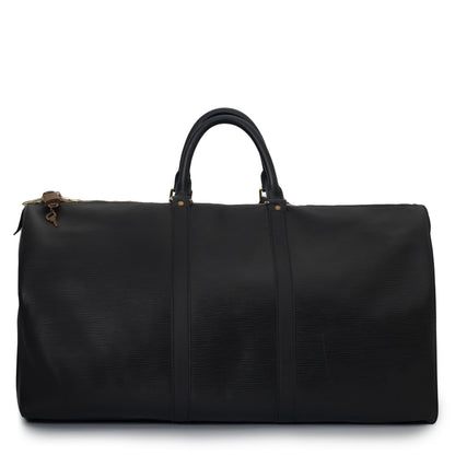 Sac Keepall 55 Vintage en cuir épi noir