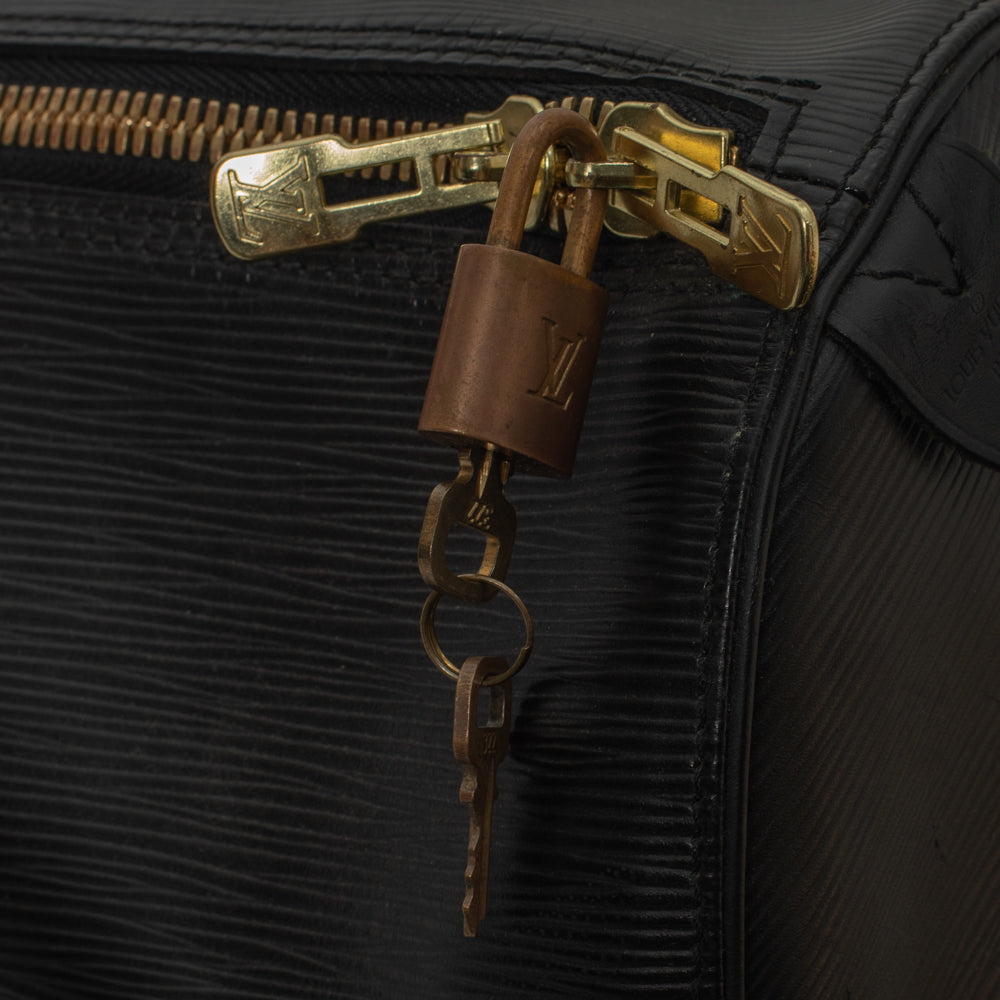 Sac Keepall 55 Vintage en cuir épi noir