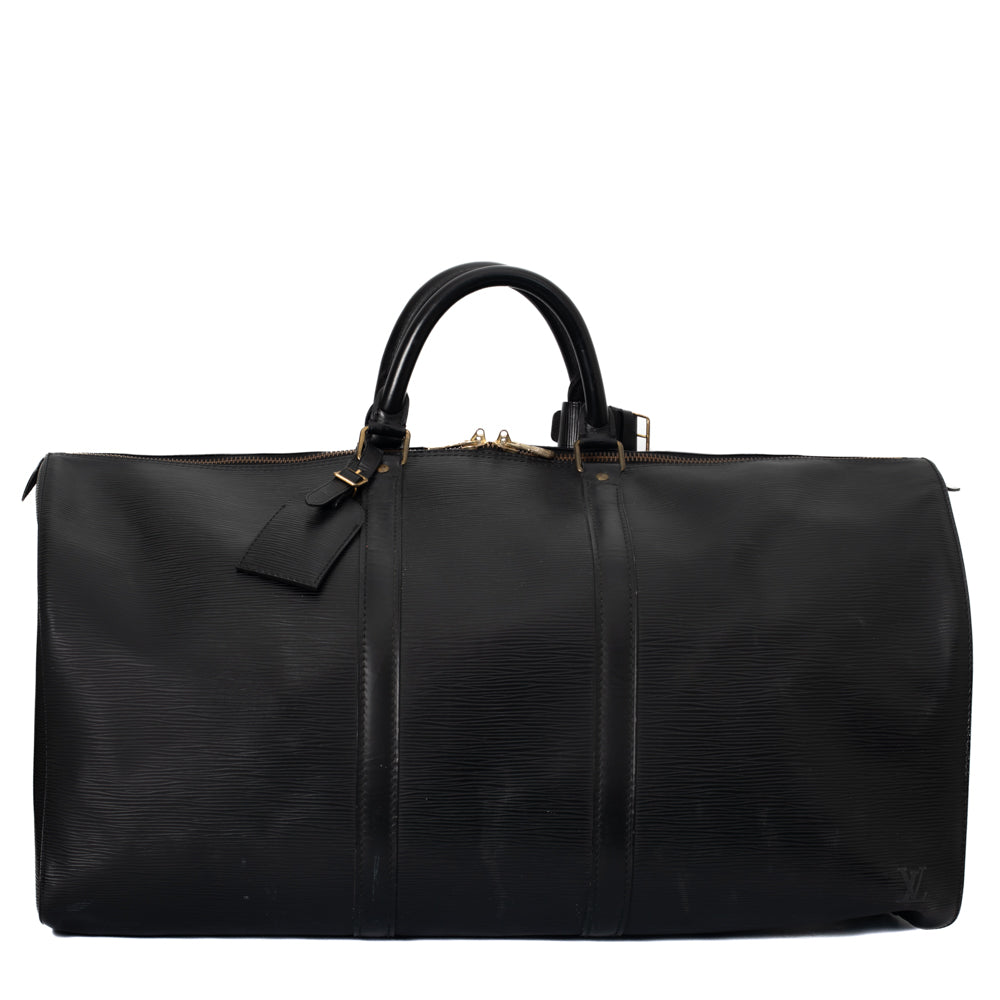 Sac Keepall 55 Vintage en cuir épi noir