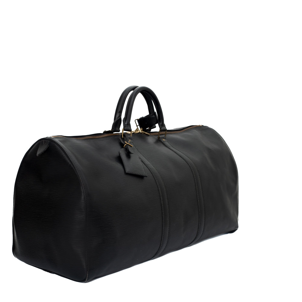 Sac Keepall 55 Vintage en cuir épi noir