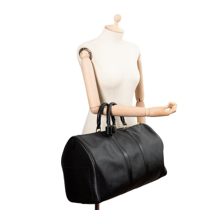 Sac Keepall 45 Vintage en cuir épi noir