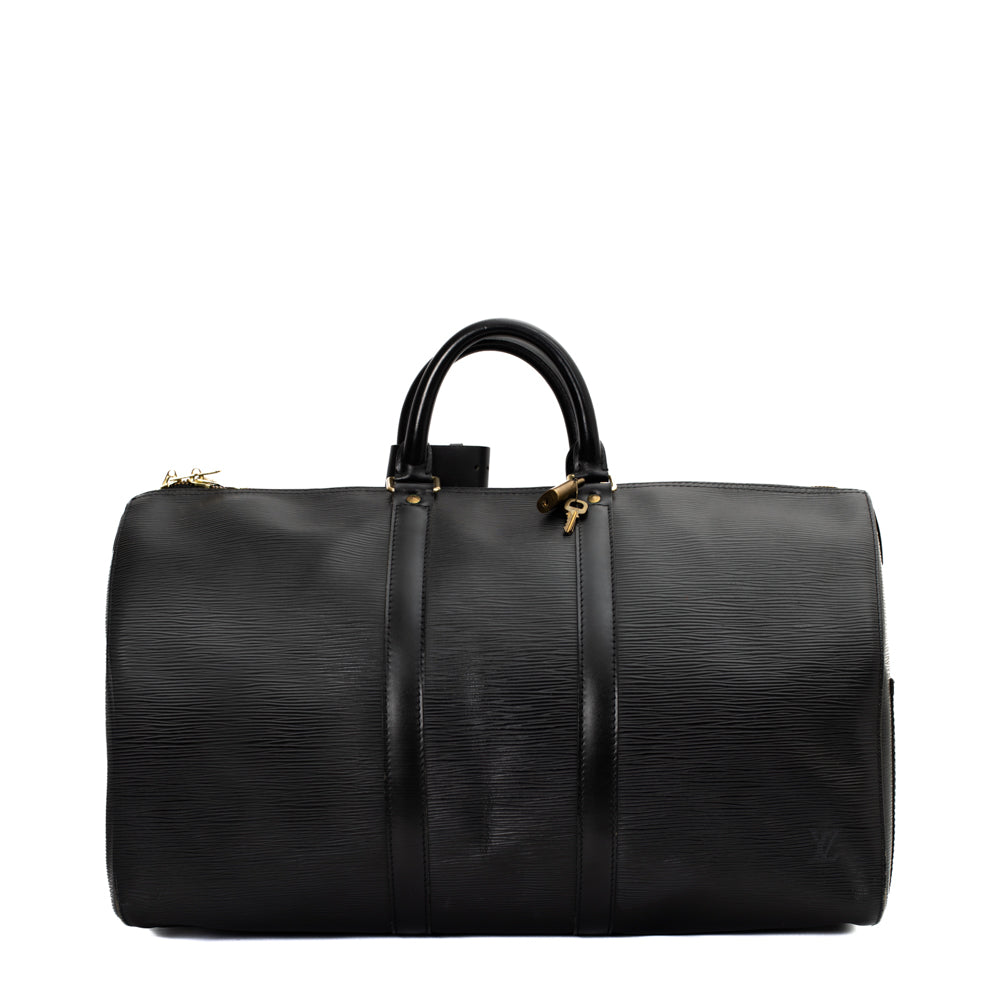Sac Keepall 45 Vintage en cuir épi noir