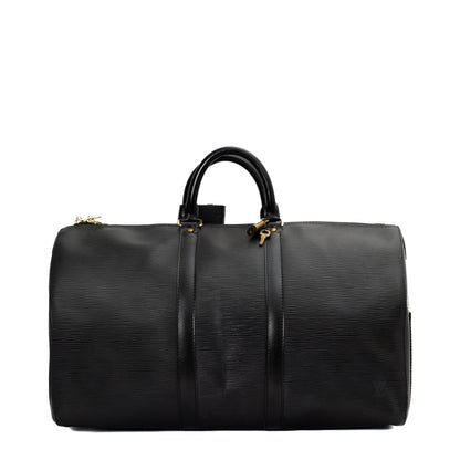 Sac Keepall 45 Vintage en cuir épi noir