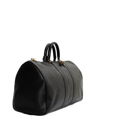 Sac Keepall 45 Vintage en cuir épi noir