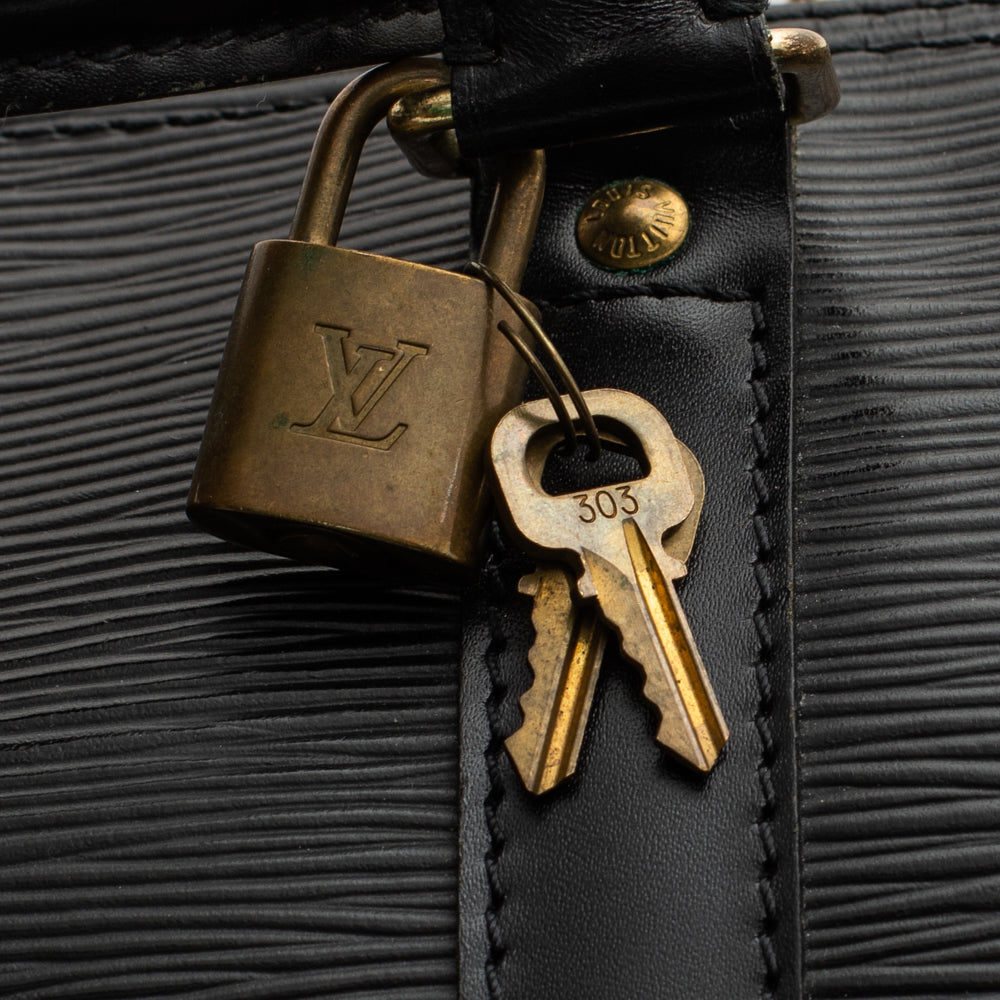 Sac Keepall 45 Vintage en cuir épi noir