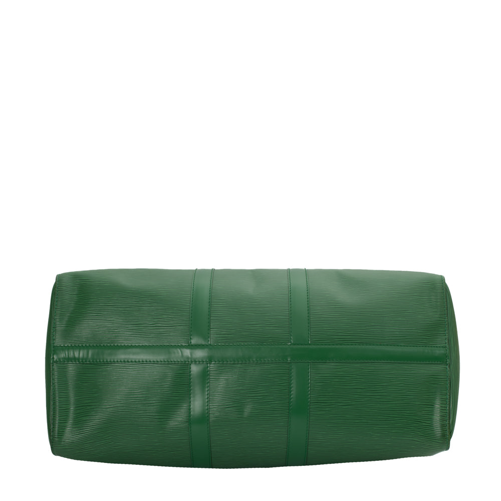 Sac Keepall 45 Vintage en cuir épi vert