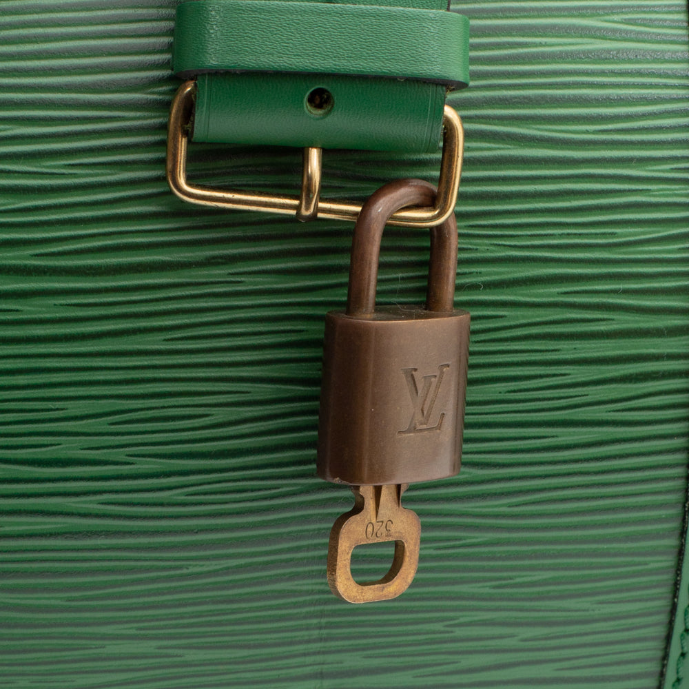 Sac Keepall 45 Vintage en cuir épi vert