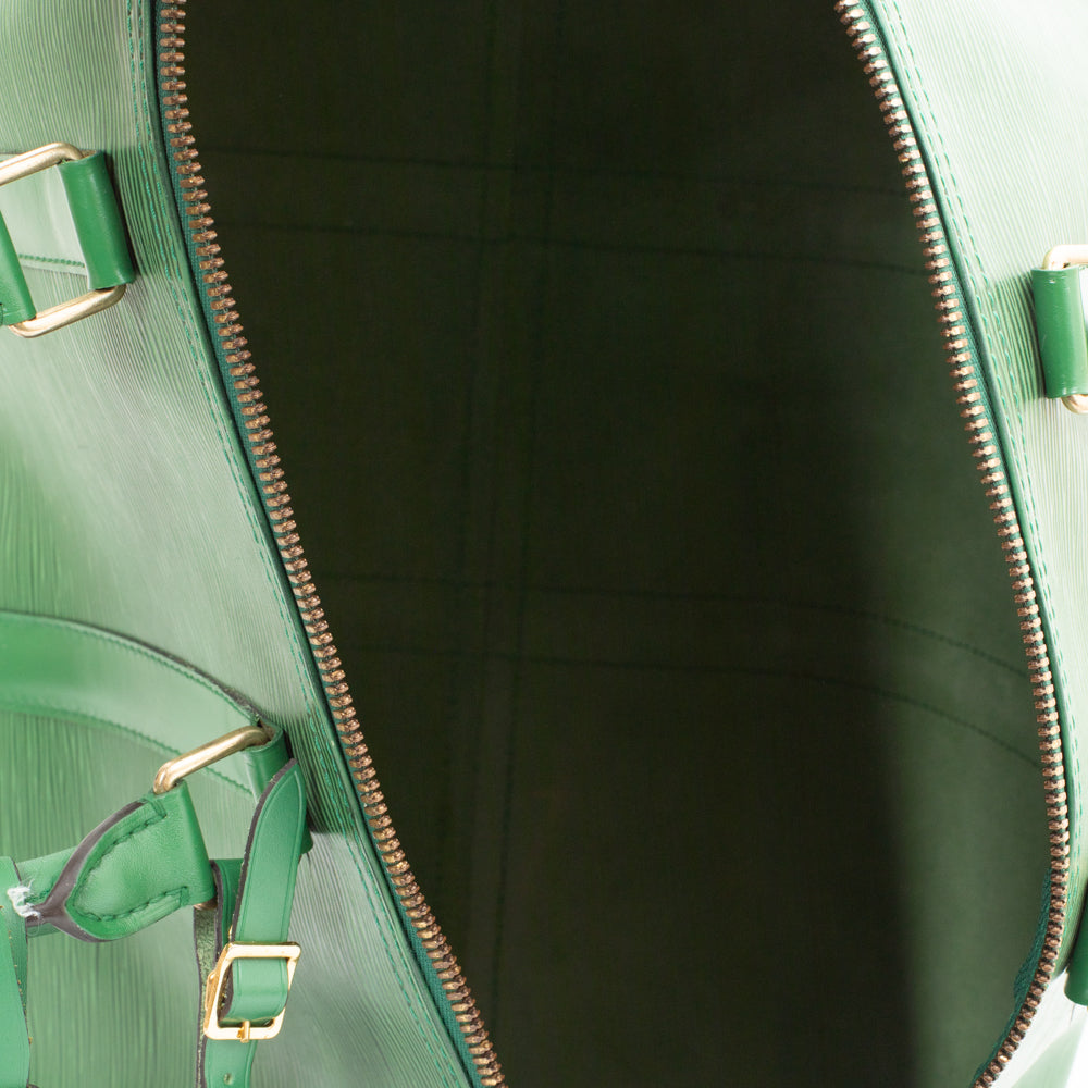 Sac Keepall 45 Vintage en cuir épi vert