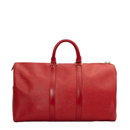 Sac Keepall 45 Vintage en cuir épi rouge