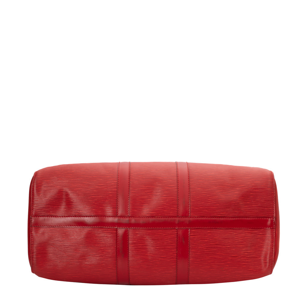 Sac Keepall 45 Vintage en cuir épi rouge